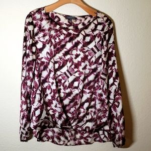 Vince Camuto Silky High-low Long Sleeve Blouse, Large